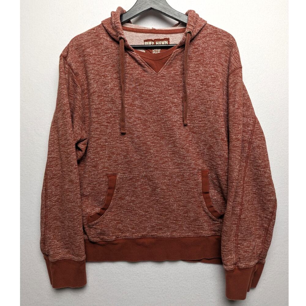 Ruff Hewn Marled Terracotta Colored Hoodie Size L 100% cotton